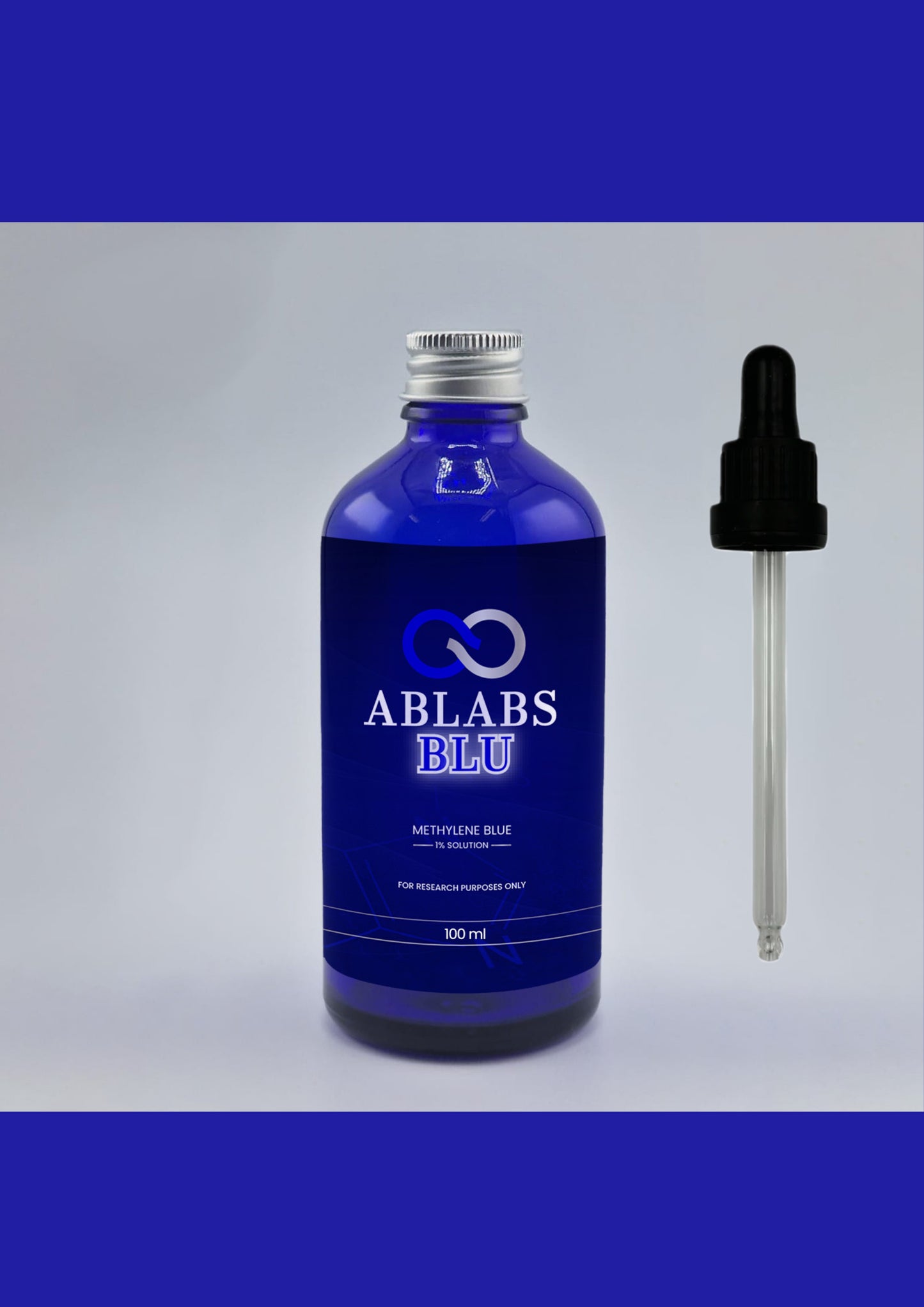 USP Grade 1% • Methylene Blue Solution (includes dropper) • 100ml • Ablabs Brand