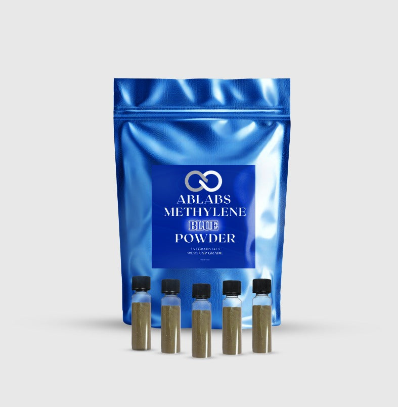 USP Grade Methylene Blue Powder • Ablabs Brand • (99.9%+) • 5 x 1g Powder in Vials