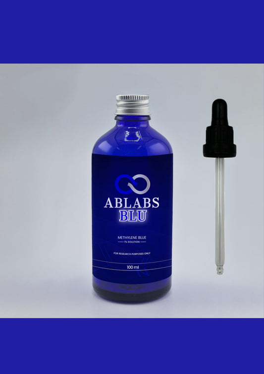 USP Grade 1% • Methylene Blue Solution (includes dropper) • 100ml • Ablabs Brand