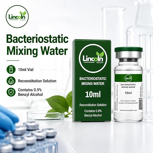 Bacteriostatic Water 10ml — 0.9% Benzyl Alcohol — Research Grade Borosilicate Vial
