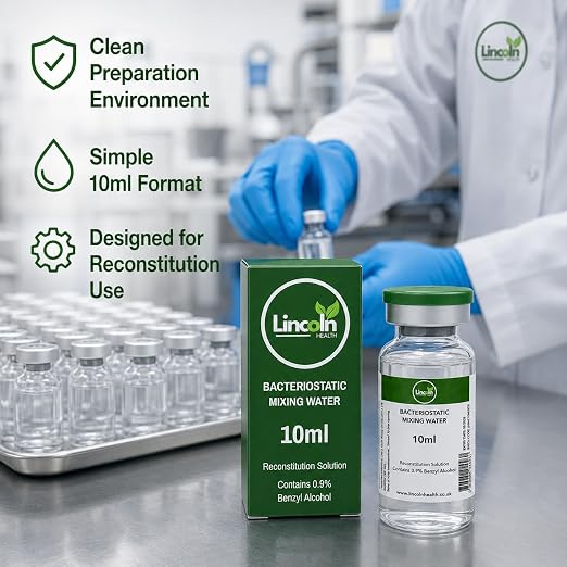 Bacteriostatic Water 10ml — 0.9% Benzyl Alcohol — Research Grade Borosilicate Vial